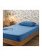 Cosy Life Single Flannel Fitted Sheet Set With 1 Pillowcase 100x200+30cm Blue (2pcs)