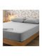 Cosy Life Super-Double Flannel Fitted Sheet Set with 2 Pillowcases 160x230+30 cm Light Grey (3 pcs)