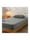 Cosy Life Flanell-Spannbettlaken-Set mit 1 Kissenbezug für Einzelbett 100x200+30 cm Grau (2 Stück)