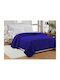Velvet Blanket Double 220x240 cm Blue