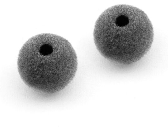 Mărgele din catifea 10 mm Ø2 mm Gri 100 Buc