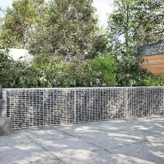 vidaXL Steel Gabion Basket for Garden Fence 2.5x2.5x50 cm Silver