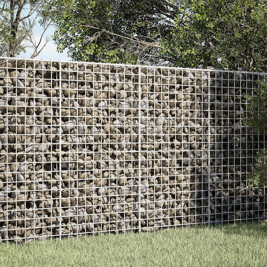 vidaXL Steel Gabion Box for Garden Fencing 5x5x100 cm Silver