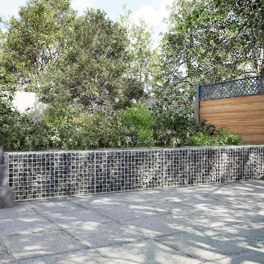 vidaXL Steel Gabion Basket for Garden Fence 5x5x50 cm Silver