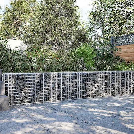 vidaXL Steel Gabion Box for Garden Fence 5x5x50 cm Silver
