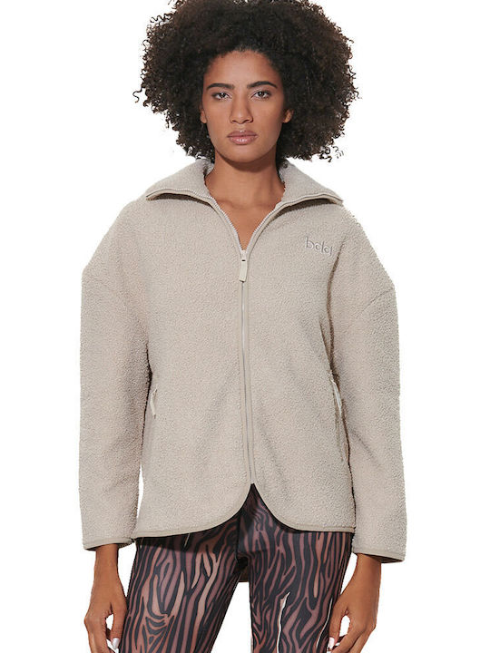 Body Action Damenstrickjacke Moonbeam Grau Melange