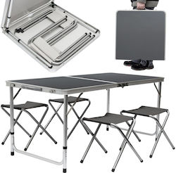 Bakaji Foldable Aluminum Camping Table 120x54x50cm Grey Bakaji Foldable Aluminum Camping Table 120x54x50cm Grey