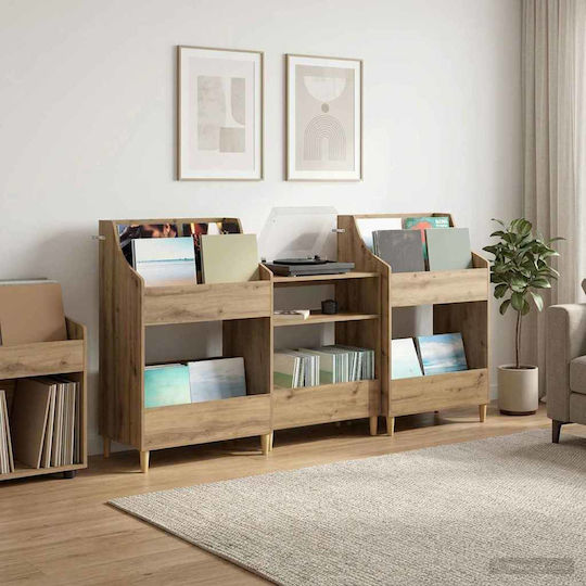 Set de Rafturi pentru Mediile de Stocare, 3 Buc., Stejar Artisan, 212 x 46 x 112 cm, 3434658, Maro