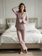 Caress Зимен Дамски Комплект Пижама Dusty Pink