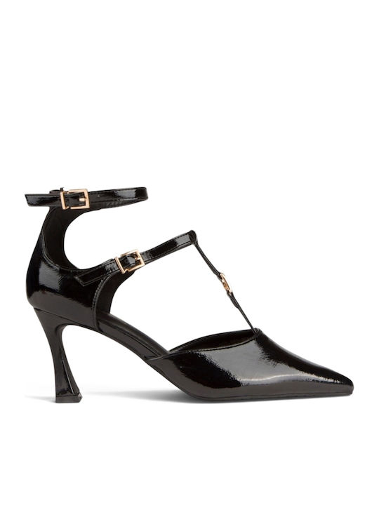 Patent Leather Pumps with Medium Heel Black Patent Leather