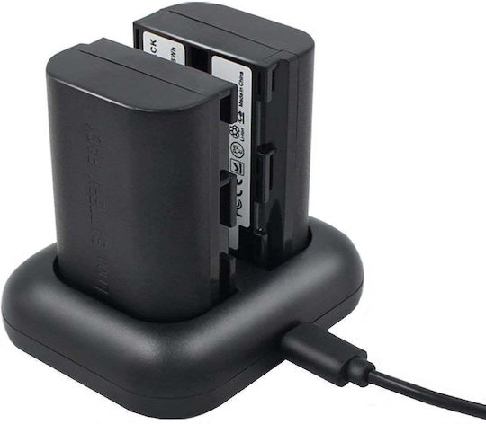 Set 2 Batteries 2000 Mah Lp-e6 Lp-e6n Dual Charger Enegon Canon