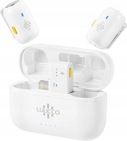 Luucco MiniPods K2 Set Drahtloses Mikrofon Pet Clip-On Für Kamera In Weißer Farbe