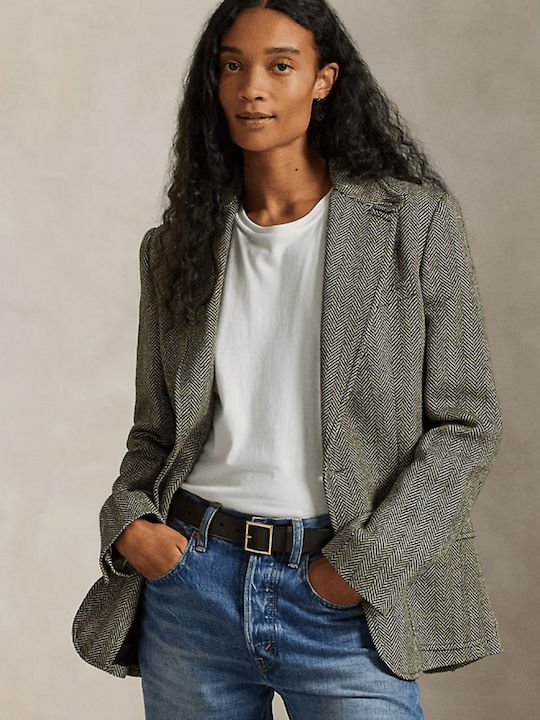 Ralph Lauren Дълго Дамско Сако Черно/бежово Ralph Lauren Дълго Дамско Сако Черно/бежово