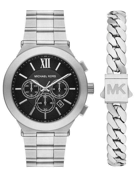 Michael Kors Billie Men's Battery-Powered Chronograph Watch with Silver Metal Bracelet