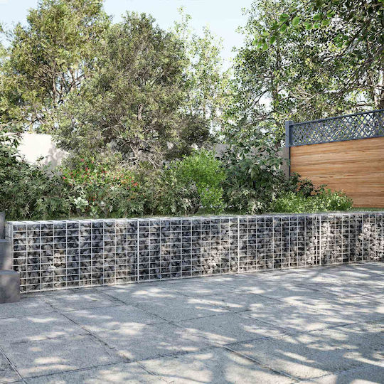 vidaXL Steel Gabion Box for Garden Fencing 10x10x50 cm Silver