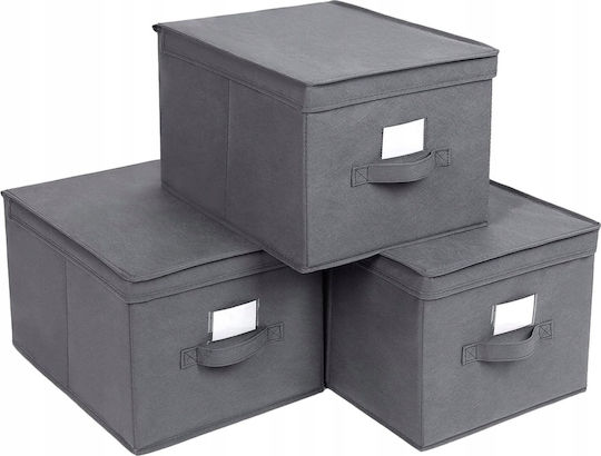 Leobert Graue Aufbewahrungsbox aus Papier mit Deckel