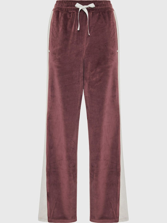 Funky Buddha Velvet Flared Sweatpants Purple