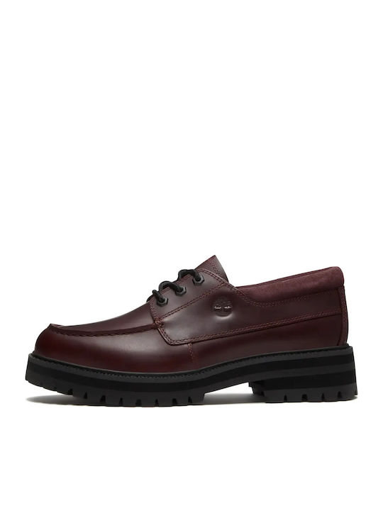 Timberland Leather Men's Boat Shoes in Burgundy