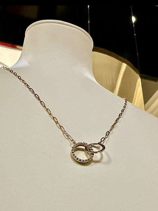 Colier Dublu din Aur 14K cu Zircon Colier Dublu din Aur 14K cu Zircon