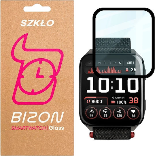 Bizon Watch Edge хибридно стъклено защитно фолио, съвместимо с Garmin Venu X1, черно