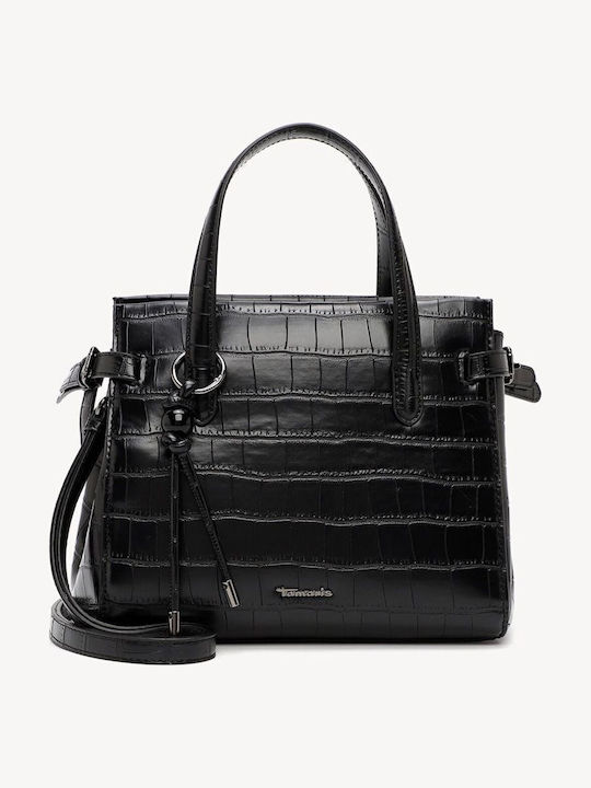 Damen Schulter-/Handtasche Croco Black