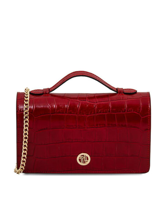Tuscany Leather Δερμάτινο Γυναικείο Clutch Croc...