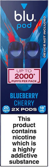 Blu Bar 2 Pods Blueberry Cherry 2000 Ruffs 20mg/ml