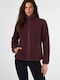 Women's Burgundy Zipped Cardigan