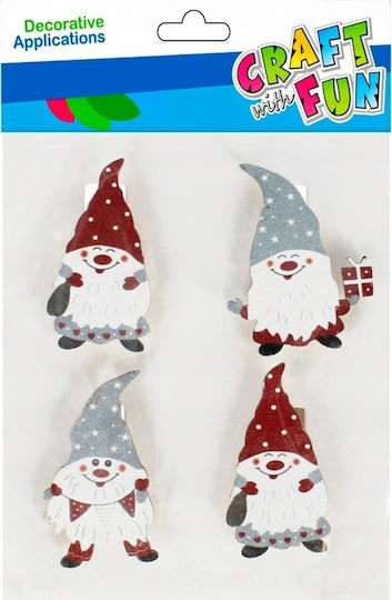 Craft with Fun Weihnachtliche Wäscheklammer 11x16,5x1 cm 4 Stück