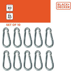 Black+decker Set Carabiniere de Siguranță 6×60mm Până la 80kg 10buc Bxchsf7103