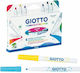 Giotto Water-Based Drawing Markers, Thick, Washable, with Glitter, 6 Colours Set