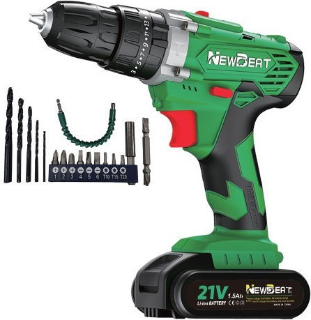 NewBeat CID-21AT 21V Cordless Percussion Drill Driver 2x1.5Ah