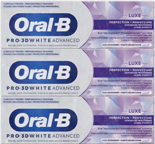 Oral-B 3D White Whitening Toothpaste 3x75ml