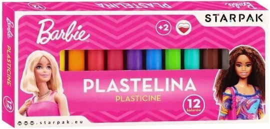 Barbie Plasticine with 12 Colors for Ages 3+