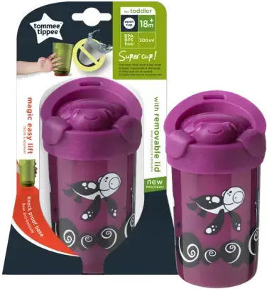 Tommee Tippee Super Kinderbecher aus lila Kunststoff 300 ml für 18 Monate+