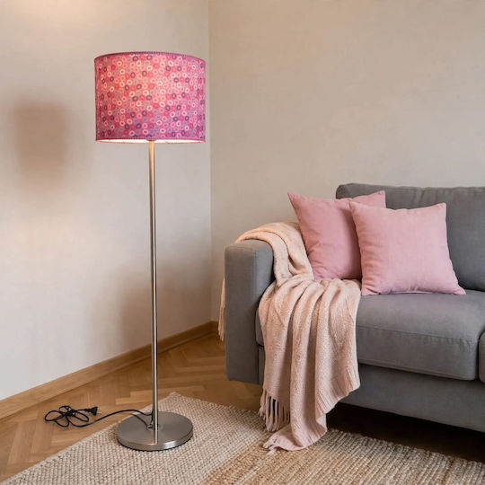 Oxygen Circle Pink Φωτιστικό Δαπέδου με Ντουί για Λαμπτήρα E27 Ροζ