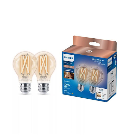 Philips Smart Λάμπες LED 7W για Ντουί E27 και Σχήμα A60 Ρυθμιζόμενο Λευκό 806lm 2τμχ