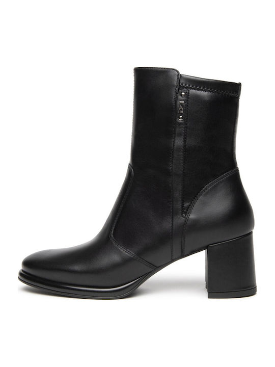 Lederstiefeletten Damen Schwarz