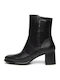 Lederstiefeletten Damen Schwarz