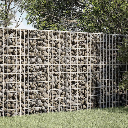 vidaXL Steel Gabion Box for Garden Fence 100x20x100 cm Silver