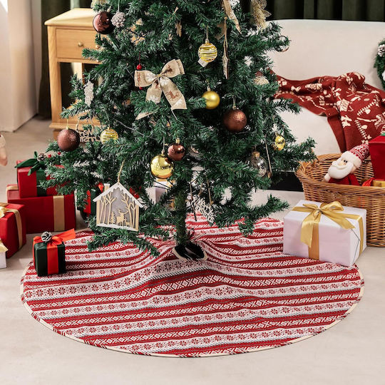 Rote Weihnachtsbaumdecke Tannenbaum Ø 148 cm Rote Weihnachtsbaumdecke Tannenbaum Ø 148 cm