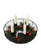 Relaxdays Suport Metalic Negru pentru Lumânare de Crăciun 20.5x20.5 cm