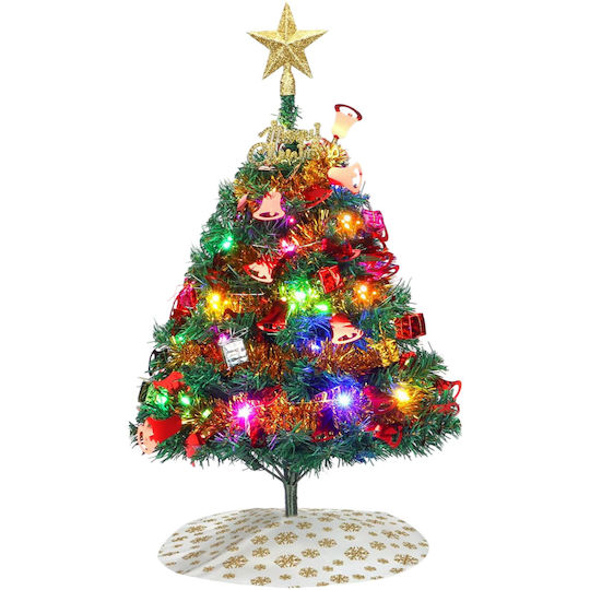 Beleuchteter Weihnachtsbaum aus Kunststoff 60 cm mit Batteriebetrieb Grün