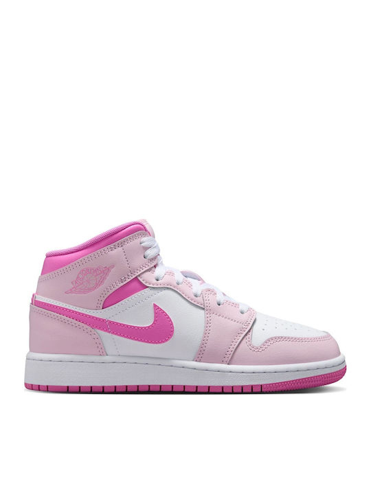 Jordan Air Jordan 1 Mid Παιδικά Sneakers High Ροζ