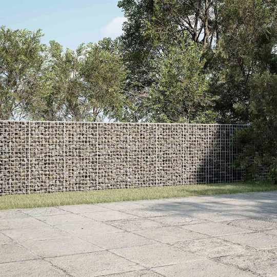 Gabion din sârmă de 3,5 mm, ochiuri de 5x2,5 cm, 350x100x100 cm, 3461953, argintiu