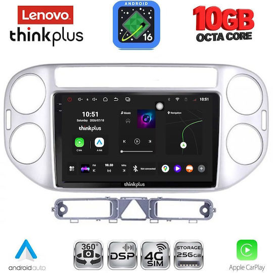 Lenovo Auto-Audiosystem für BMW X2 / X6 Volkswagen Tiguan 2004–2011 (Bluetooth/USB/WiFi/GPS/Apple CarPlay/Android Auto) mit 9-Zoll-Touchscreen