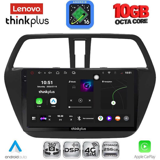 Lenovo Auto-Audiosystem für Suzuki SX4 S-Cross BMW X2 / X6 2014–2021 (Bluetooth/USB/WiFi/GPS/Apple CarPlay/Android Auto) mit 9-Zoll-Touchscreen