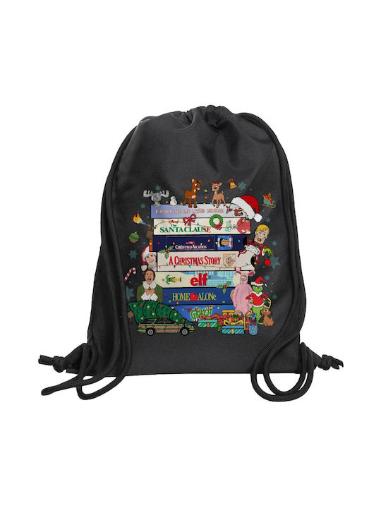 Koupakoupa Xmas Classic Movies Black Gym Backpack