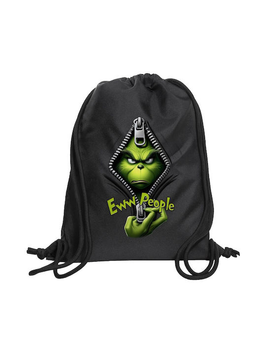 Koupakoupa Grinch Τσάντα Πλάτης για Γυμναστήριο Μαύρη