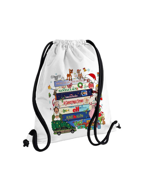 Koupakoupa Xmas Classic Movies White Gym Backpack